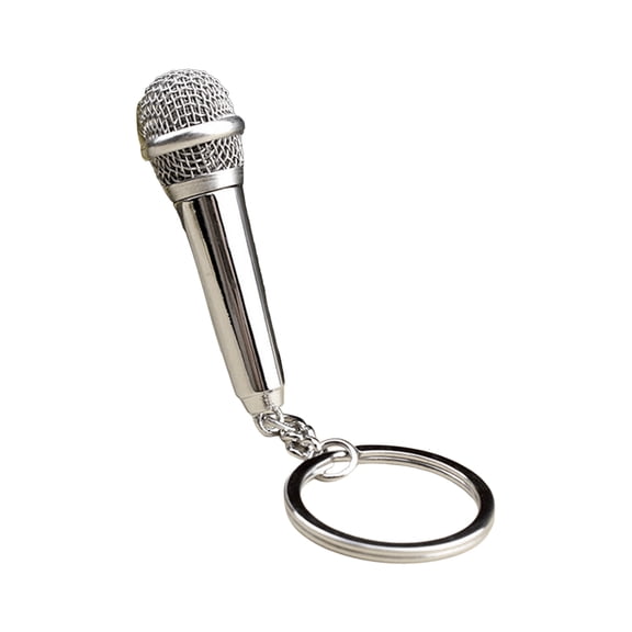 Microphone Charm Keychain Unique Singing Lover Gift Mic Keyring Music Themed Accessory Fashionable Bag Pendant