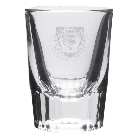 Microphone Deep Etched Crystal Shot Glass