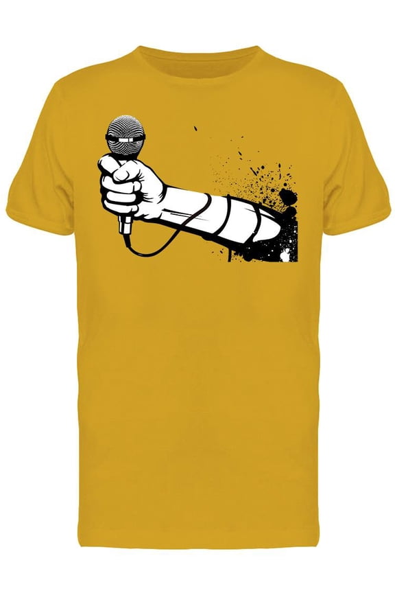 Microphone Design T-Shirt Men -Image by Shutterstock, Male XX-Large