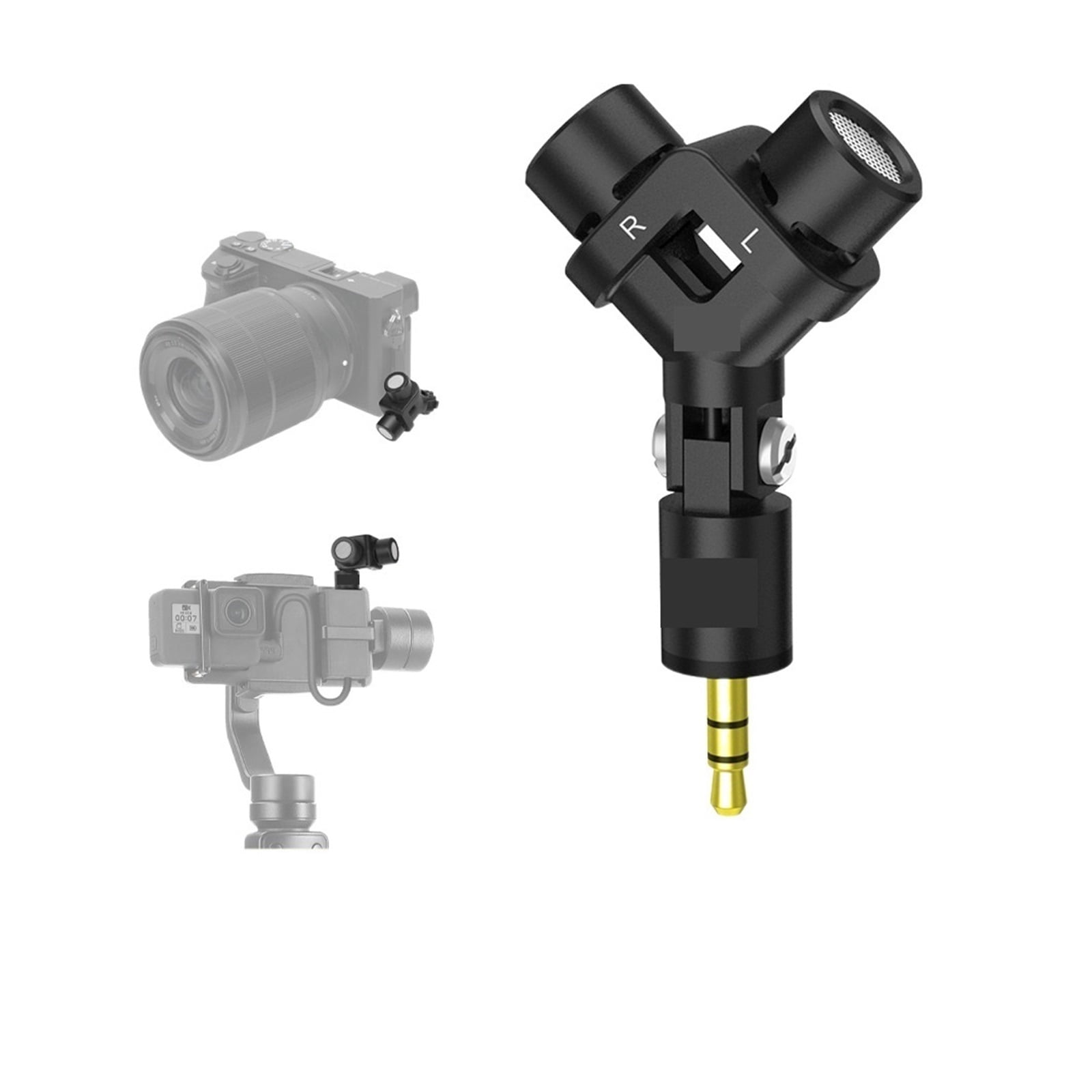 Microphone Dual-head Condenser Microphone Directional Mic Multi-funtional Mic For Dslr Camera ,Easy to Operate