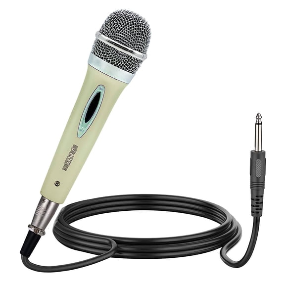 Microphone Dynamic Vocal Handheld Mic Cardioid Unidirectional Microfono w On Off Switch + XLR Audio Cable for Singing Karaoke Public Speaking & Parties - PM 286 WH