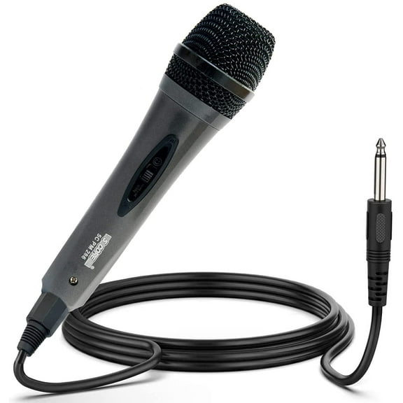 Microphone Dynamic Vocal Handheld Mic Cardioid Unidirectional Microfono w On Off Switch + XLR Audio Cable for Singing Karaoke Public Speaking & Parties - PM-286