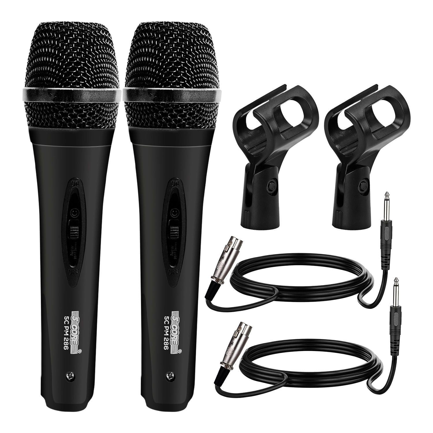 Microphone Dynamic Vocal Handheld Mic Cardioid Unidirectional Microfono w On Off Switch + XLR Audio Cable for Singing Karaoke Public Speaking & Parties - PM-286