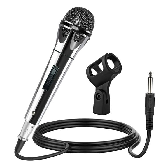 Microphone Dynamic Vocal Handheld Mic Cardioid Unidirectional Microfono w On Off Switch + XLR Audio Cable for Singing Karaoke Public Speaking & Parties - PM 817 CH