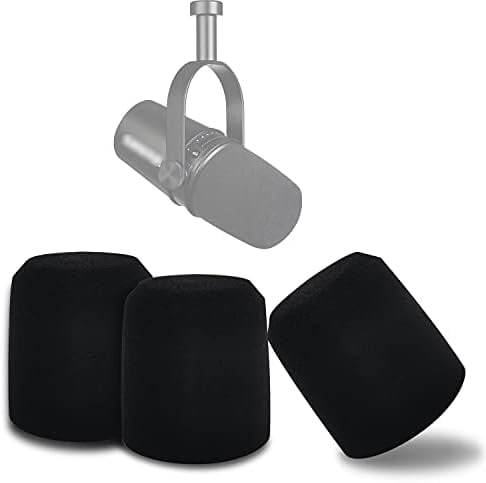 Microphone Foam Windscreen for Shure MV7, Mic Cover Microphone Windscreen for MV7 Professional Mic Foam for Recording, 3PCS