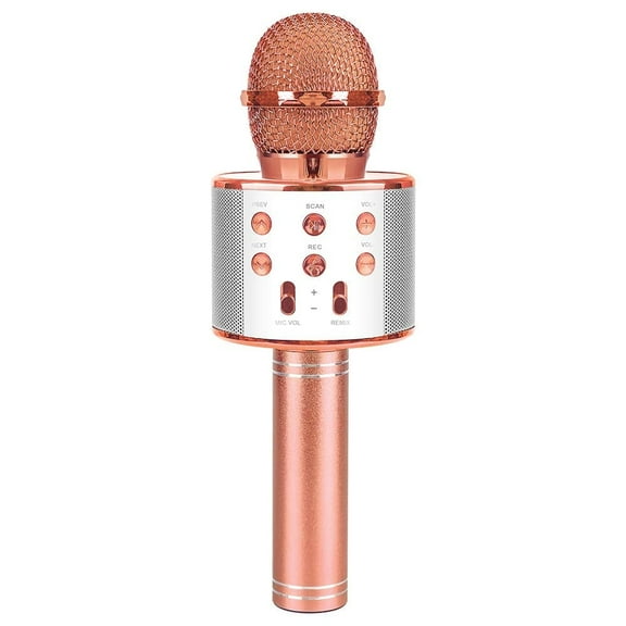 Microphone Gift Age 5-12 Girls Children, Wireless Karaoke Gifts for 6-11 Year Old Girl Kids Singing Microphone Machine Toy for 6-11 Year Old Girl Teens Birthday Gift for Girl MIC Rose Gold