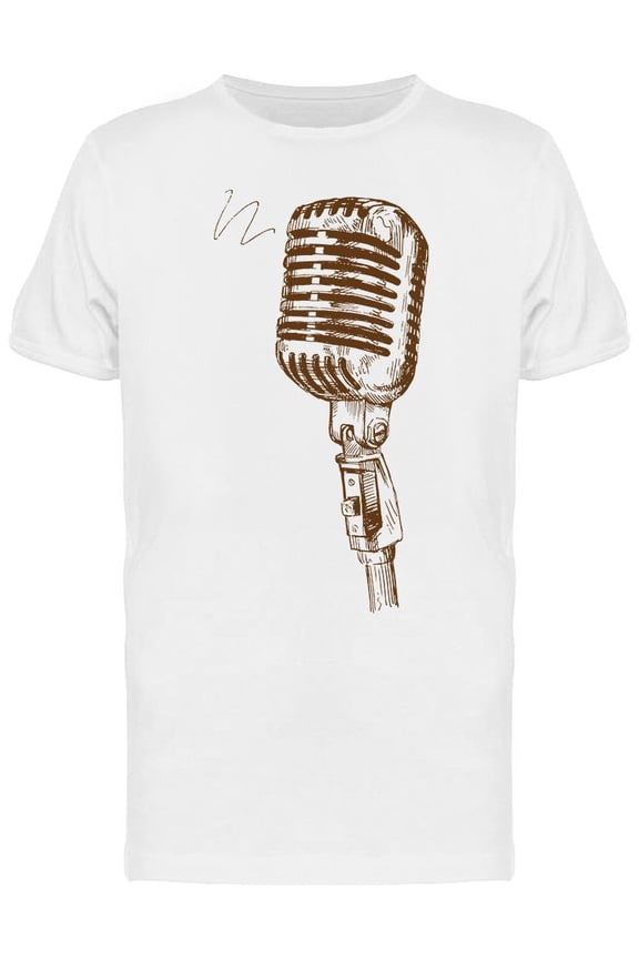 Microphone Graphic T-Shirt Men -Image by Shutterstock, Male Medium