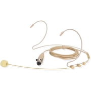 Microphone Headset Headworn Earset Over Ear Condenser Mic Compatible with Shure System Bodypack Transmitter,Ideal for Lectures, Live Performance, Theater, Podcasts - Beige