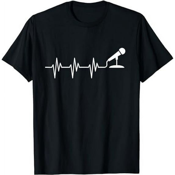 Microphone Heartbeat Funny Singer Singing T Shirt Gift