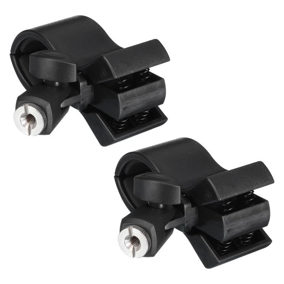 Microphone Holder O.D 32mm - 60mm Metal Interface Mic Holder Clip with 1/4 Metal Adapter Black 2 Pcs