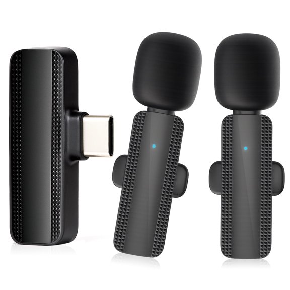 Microphone-Microphone for Iphone,Lapel Wireless Microphones,Microphone for PC,Mini Microphone, Podcast Microphone,Noise Cancellation,Multi-Function for Communication, Live Broadcast & Karaoke