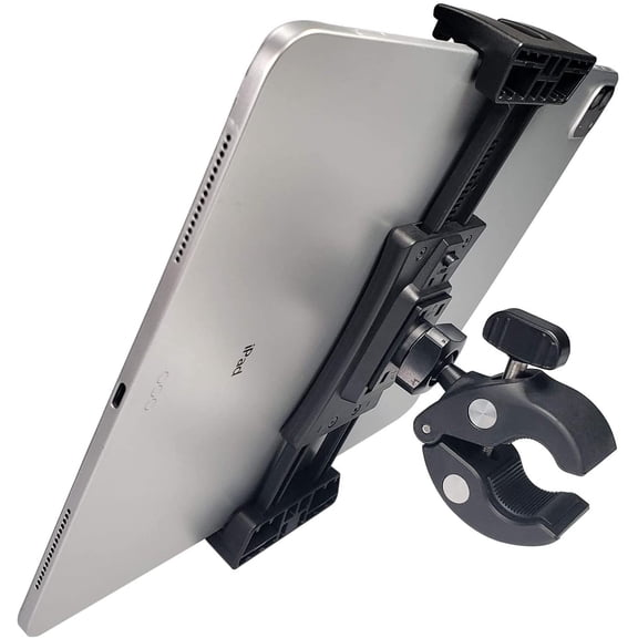 Microphone Music Stand Tablet Smartphone Holder Mount Heavy Duty 360 Degree Swivel Clamp Compatible with 3.5 to 13.5in Phone Tablets, iPad Pro 12.9 11 10.5 Air Mini, Surface Galaxy Tab, iPhone Galaxy