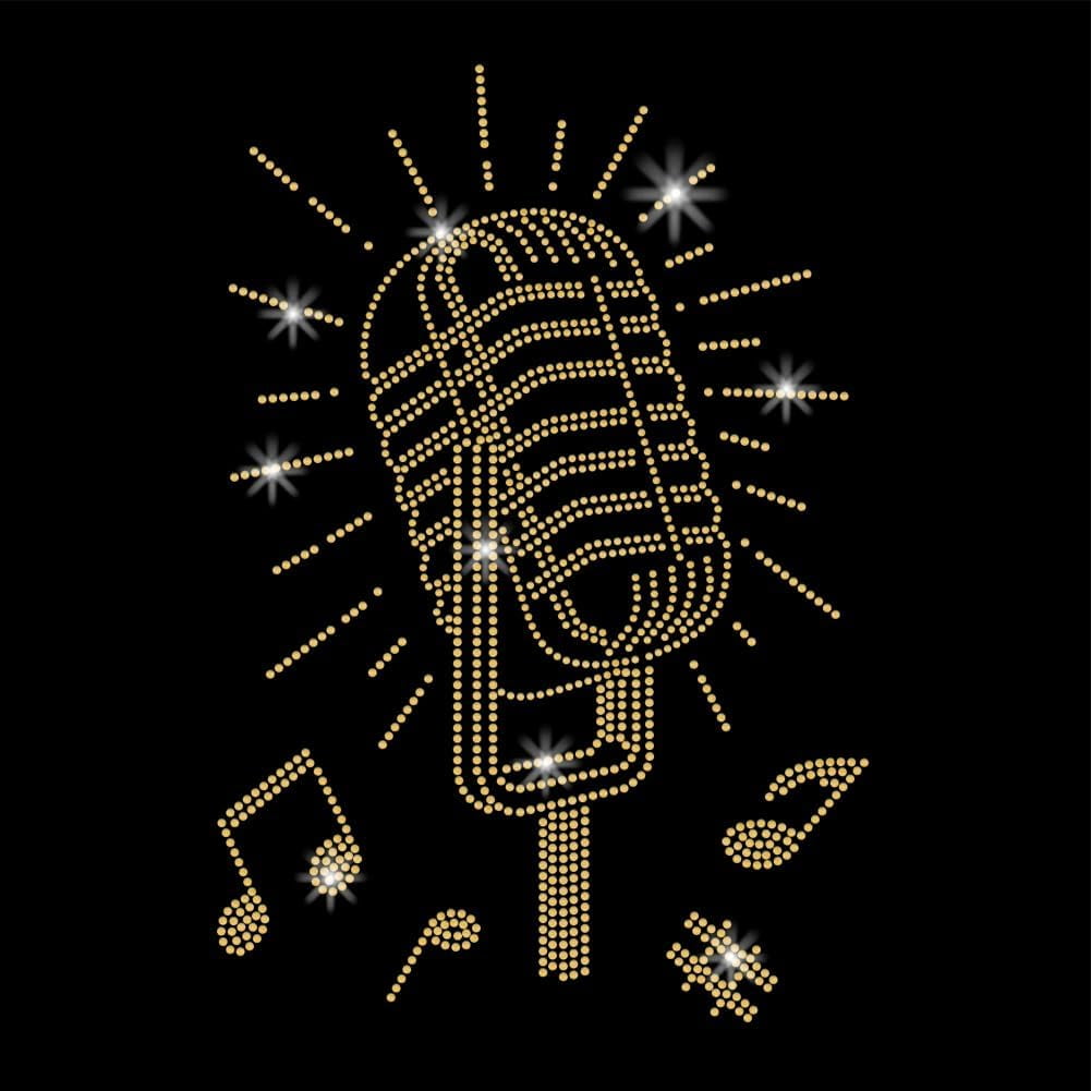 Microphone Notes Iron On Transfers Microphone Heat Transfer Stickers ...