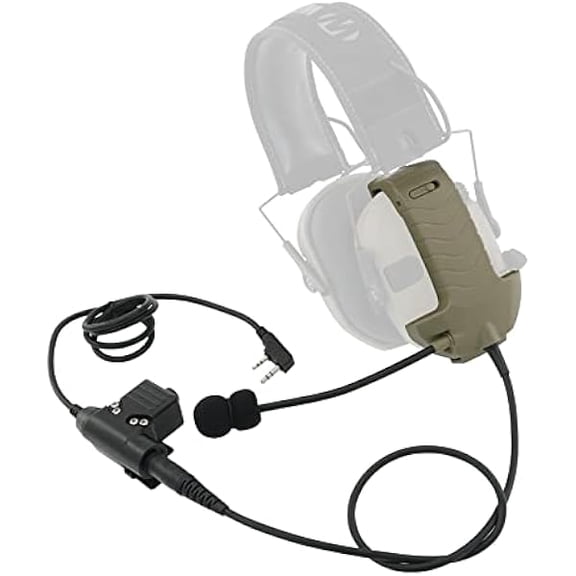 Microphone & PTT for Walker's Razor Noise Cancelling Headphones AirsoftTan