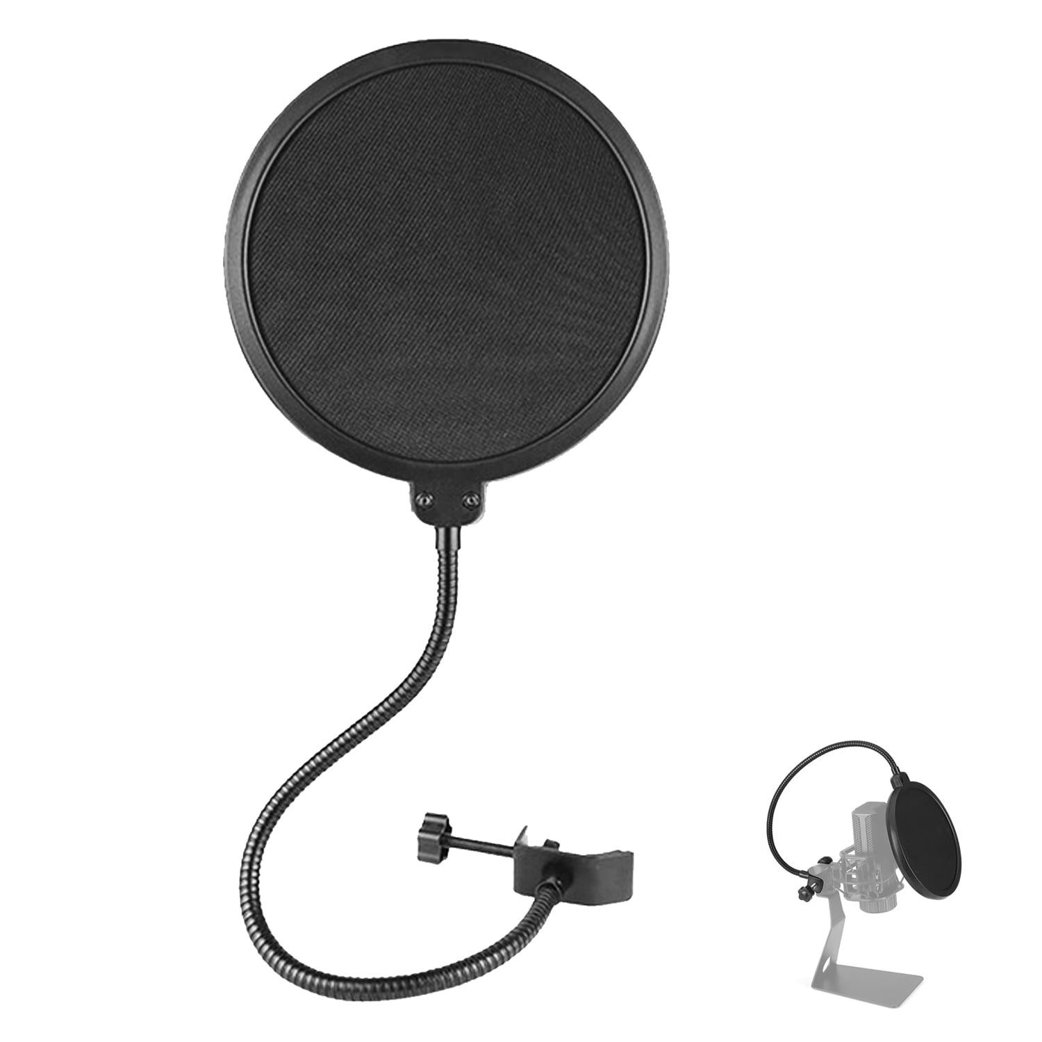 Pop Screen FIXPARTS Metal Microphone Pop Filter,Dual Layered Wind Pop Screen with ...