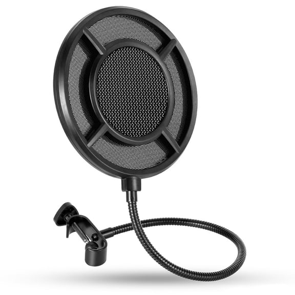 Microphone Pop Filter, Mic Pop 2 Layer Metal Mesh Mic Anti spray net for High-End Recording,Podcasting & Voiceovers