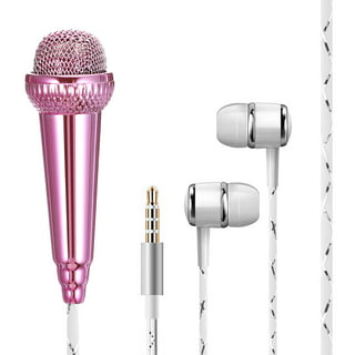 Walbest 3.5mm Mini Microphone Voice Recording, Portable Vocal Microphone  Mini Karaoke Mic with Stand for iPhone Android Phone Laptop, Singing