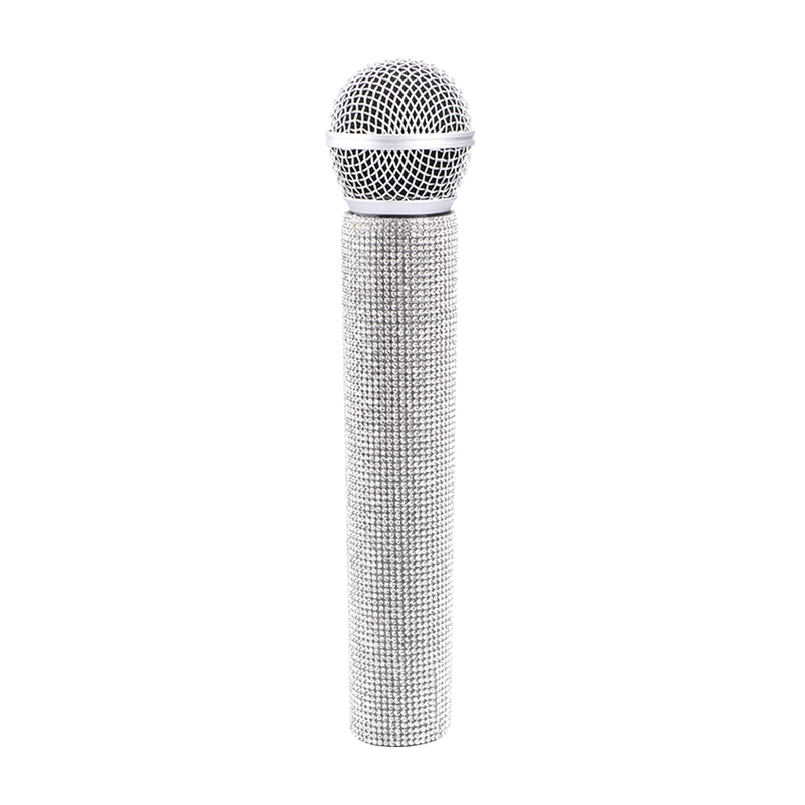 Microphone Prop Fake Mic Bling Rhinestones Shining Microphone Prop Plastic Play Microphone ...