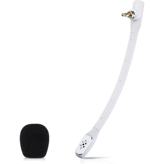 Microphone Replacement for Astro A40 TR A40 Gaming Headset, Detachable Noise Cancellation White Mic with Foam Cover, Works on PS5 PS4 Xbox Series X/S