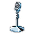 thumbnail image 1 of Microphone Retro Studio Radio Broadcast Media - 12" Vinyl Sticker Waterproof Decal, 1 of 1