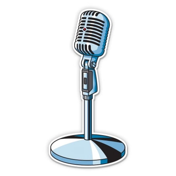Microphone Retro Studio Radio Broadcast Media - 12" Vinyl Sticker Waterproof Decal