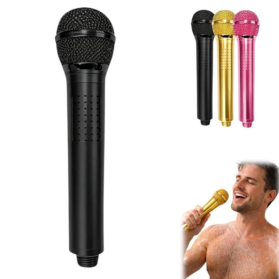 Microphone-Shaped Showerhead – Space Aluminum, High-Pressure Handheld Creative Shower Head for Bathroom