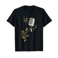 thumbnail image 1 of Microphone Shirt with Music Notes and Clef. Musician. . T-Shirt, 1 of 5