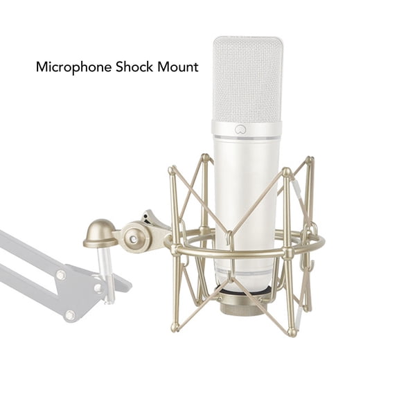 Microphone Shock Mount Zinc Alloy Anti Vibration Studio Mic Holder with Adjustable Screws for Condenser Mics and Easy Installation Recording Station Studio
