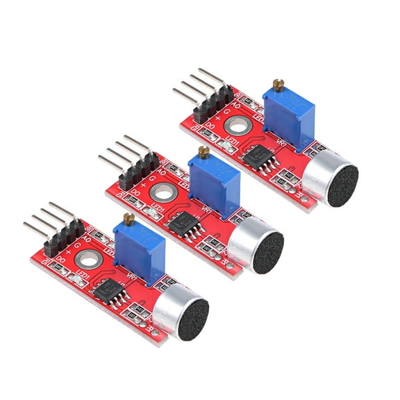Microphone Sound Sensor, Voice Detection Module with Digital and Analog Out for Arduino DIY Projects 3pcs