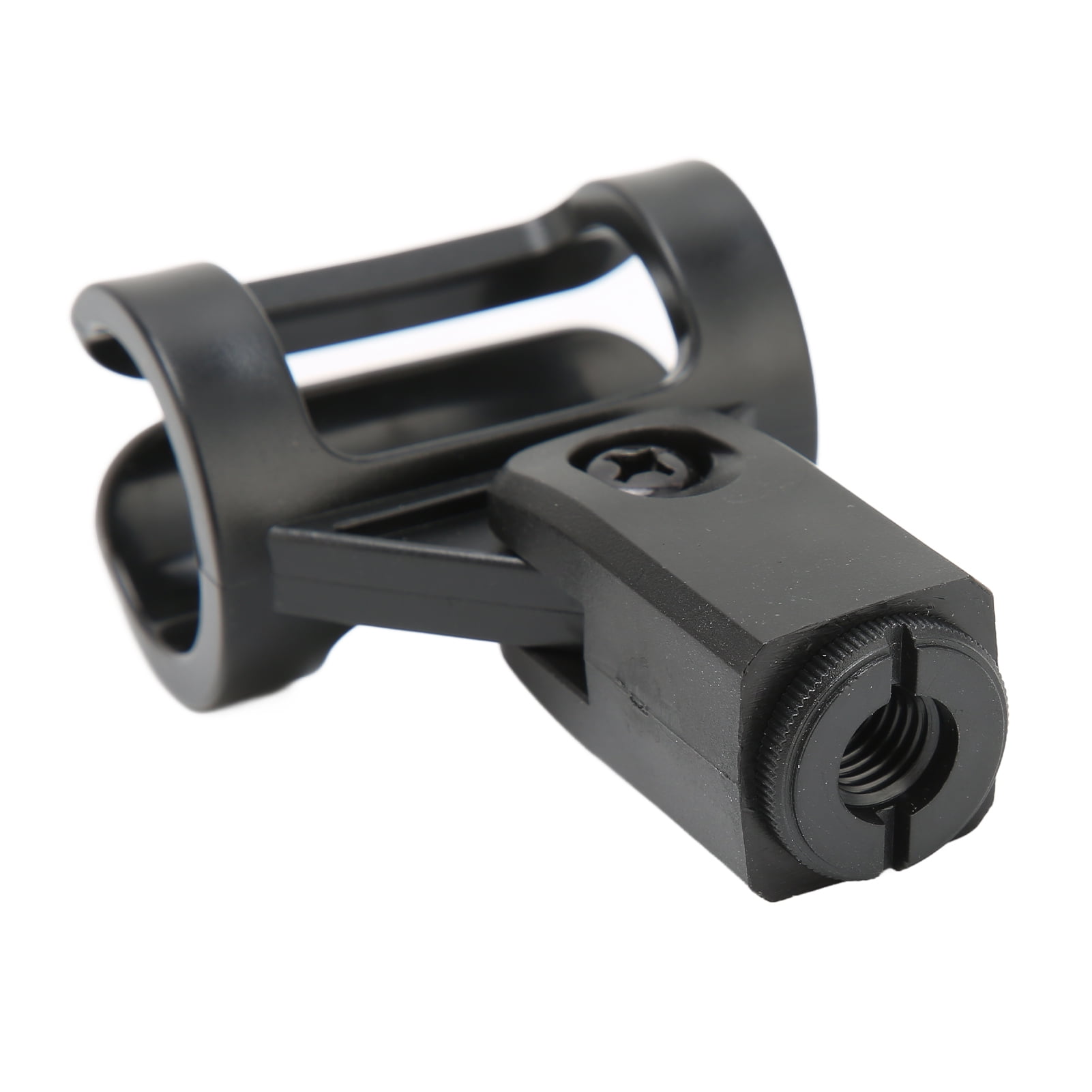 Microphone Stand Adapter, ABS + Metal Durable Black Microphone Clip