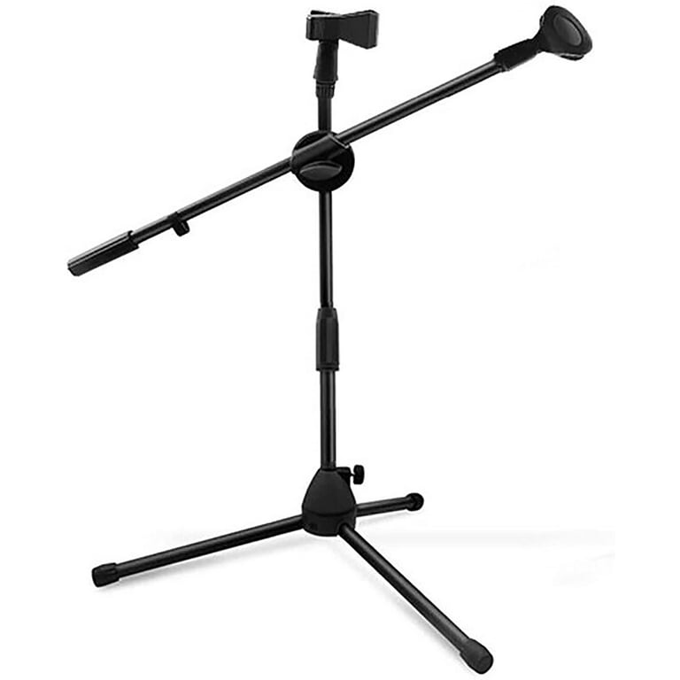Microphone Stand Boom Arm for Singing, 360 Rotating Dual Holder Clip with  Foldable Tripod 5 Core 