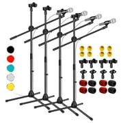 Microphone Stand Boom Mic Arm For Singing 360 Rotating Dual Mic Holder Clip Foldable Tripod Stands 4 Pcs 5 Core MS DBL 4PCS