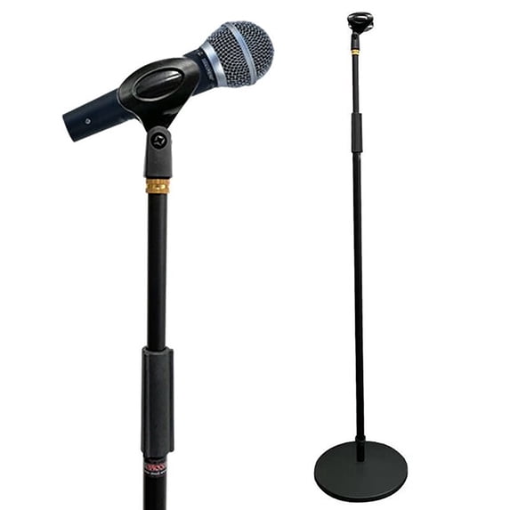 Microphone Stand-Universal Mic Mount, Compact Base, Height 3.3' to 5.11' 5 Core