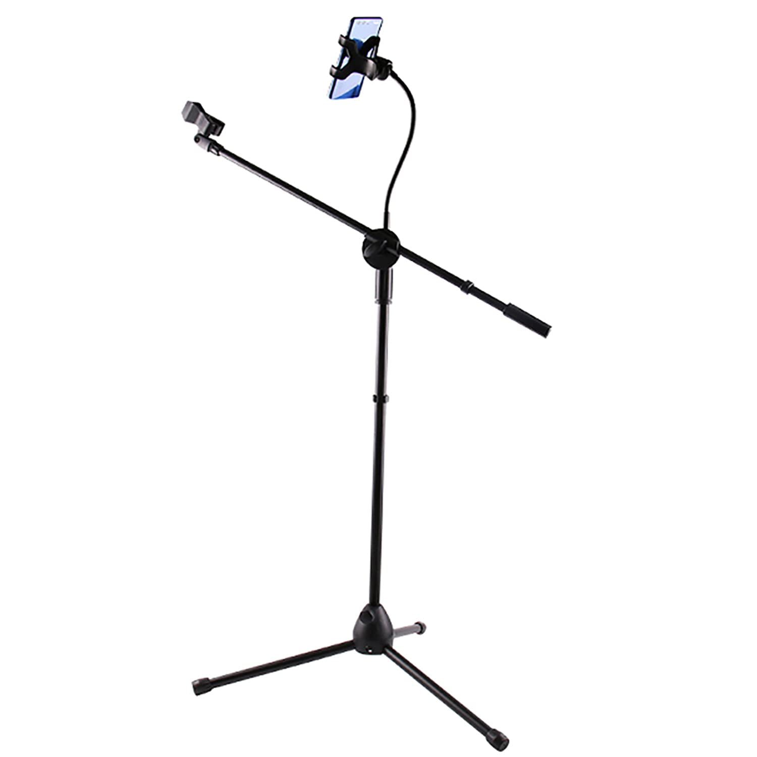 Microphone Stand with Mobile Phone and Tablet Holder Adjustable