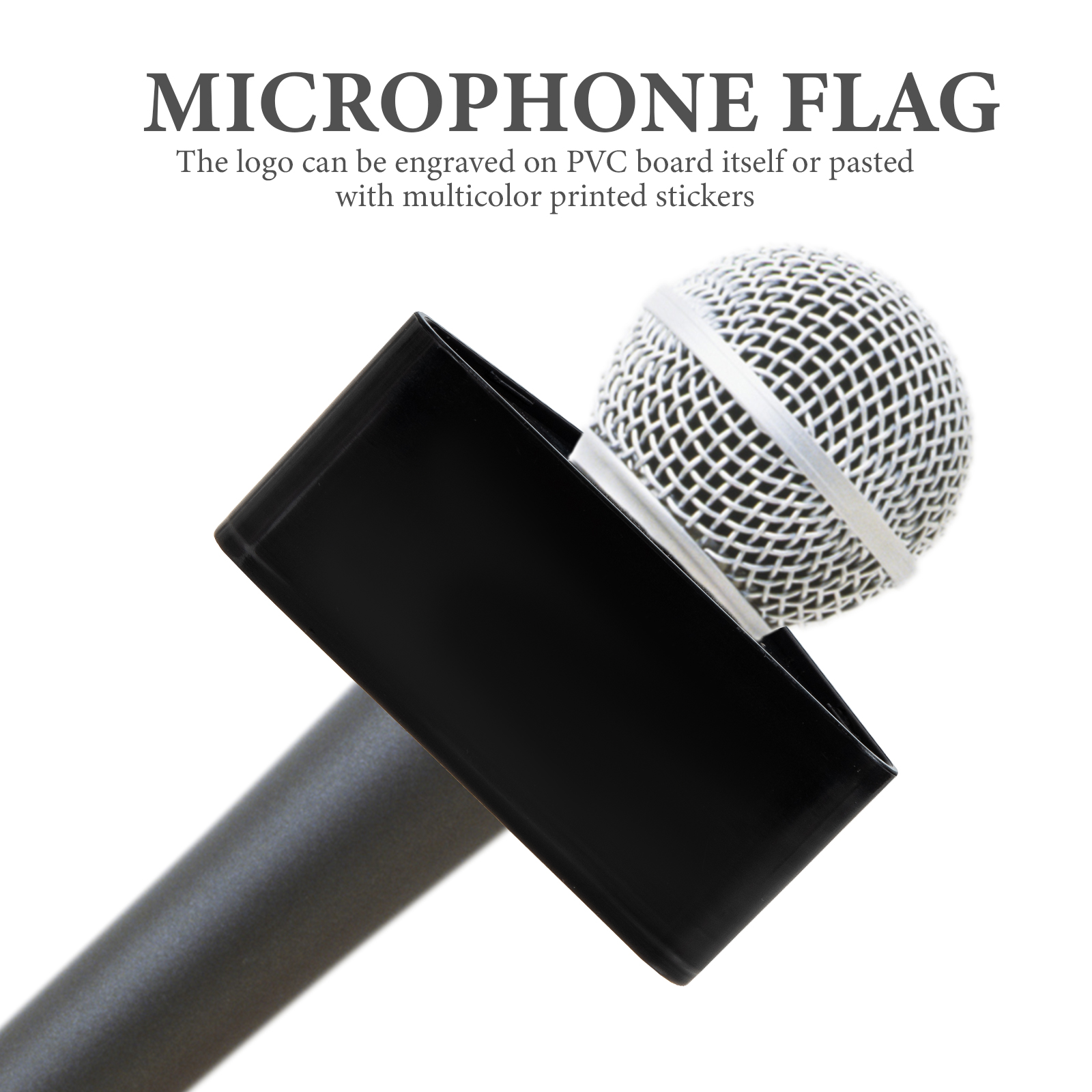 Microphone Station Logo 2Pcs ABS Triangle Mic Station Logos Interview