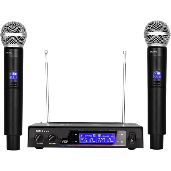 Microphone System Dynamic Handheld Microphones,150 Ft Operating Range,16 Hours Continuous Use,Ideal for Karaoke, Party, DJ, Church, Wedding, Indoor/Outdoor Activities
