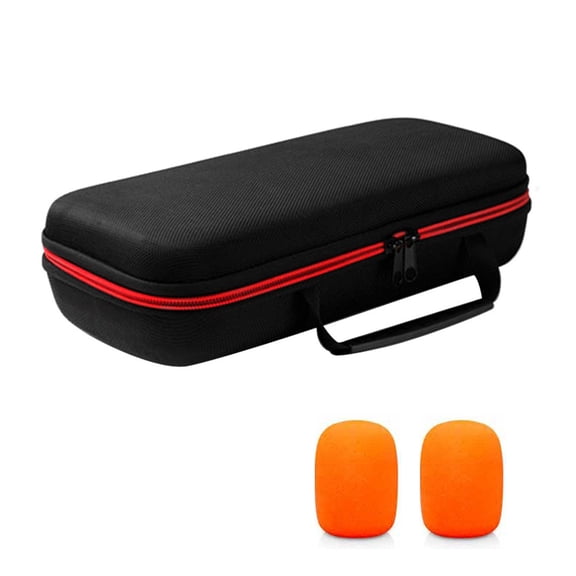 Microphone Travel Case Storage Bag Wireless Mic Protective Box Shockproof Carrying Case with Sponge Windshield