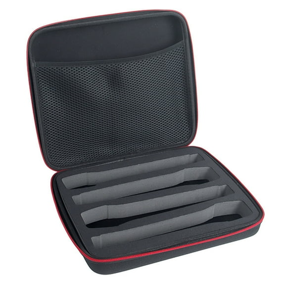 Microphone Travel Case Storage Bag, Wireless Mic Protective Storage Box Shockproof Carrying Case 4-Compartment