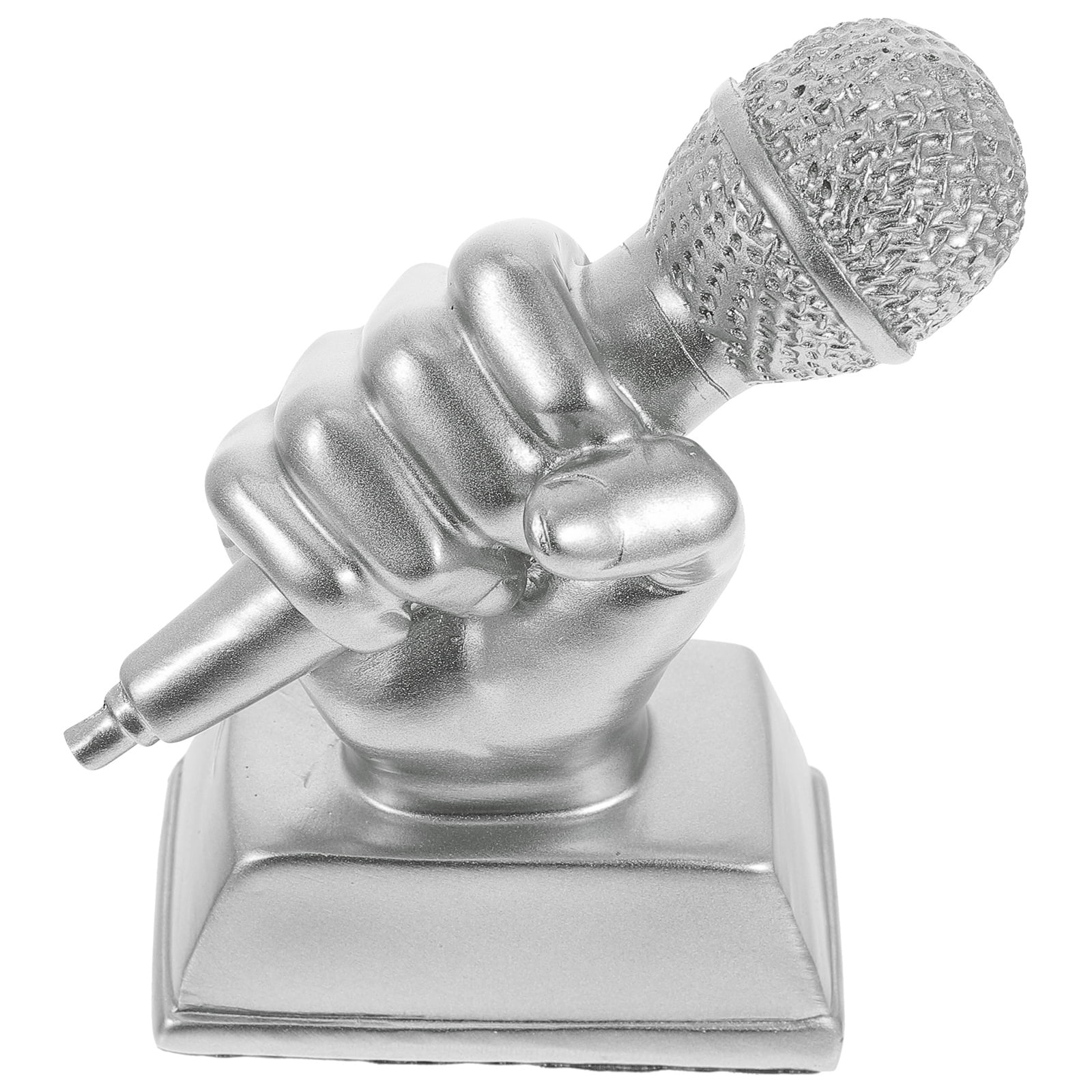 Microphone Trophies Silver Mic Trophy Speech Contest Trophy Award for Karaoke Singing