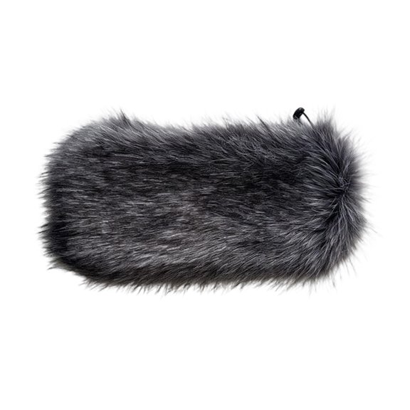 Microphone Wind Cover Long Pile Sleeve with Elastic Drawstring Opening for Outdoor and Location Sound