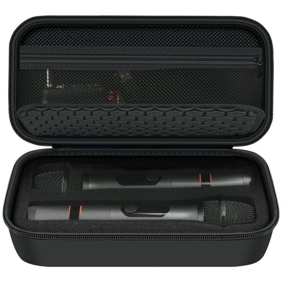 Microphone Wireless Case Compatible with JBL Wireless Two Microphones, Handheld Storage Partybox for Receiver and Other Accessories - Black (Box Only)