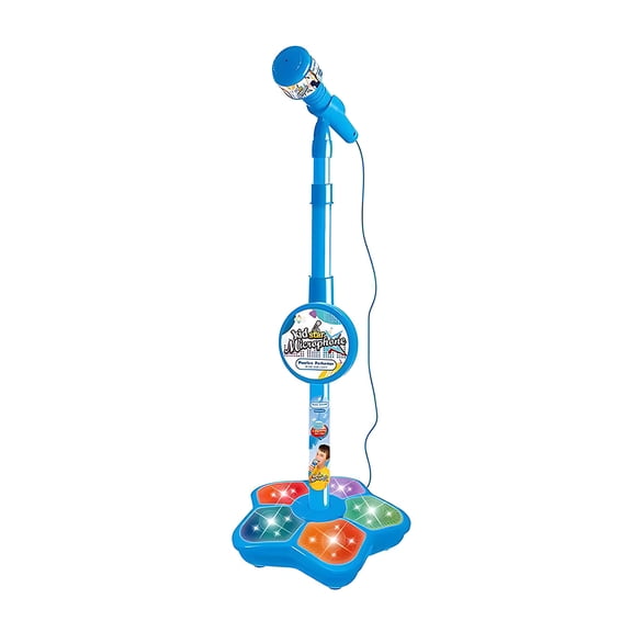 Microphone With Stand Cute Karaoke Machine Musical Toy For Singing (Blue)
