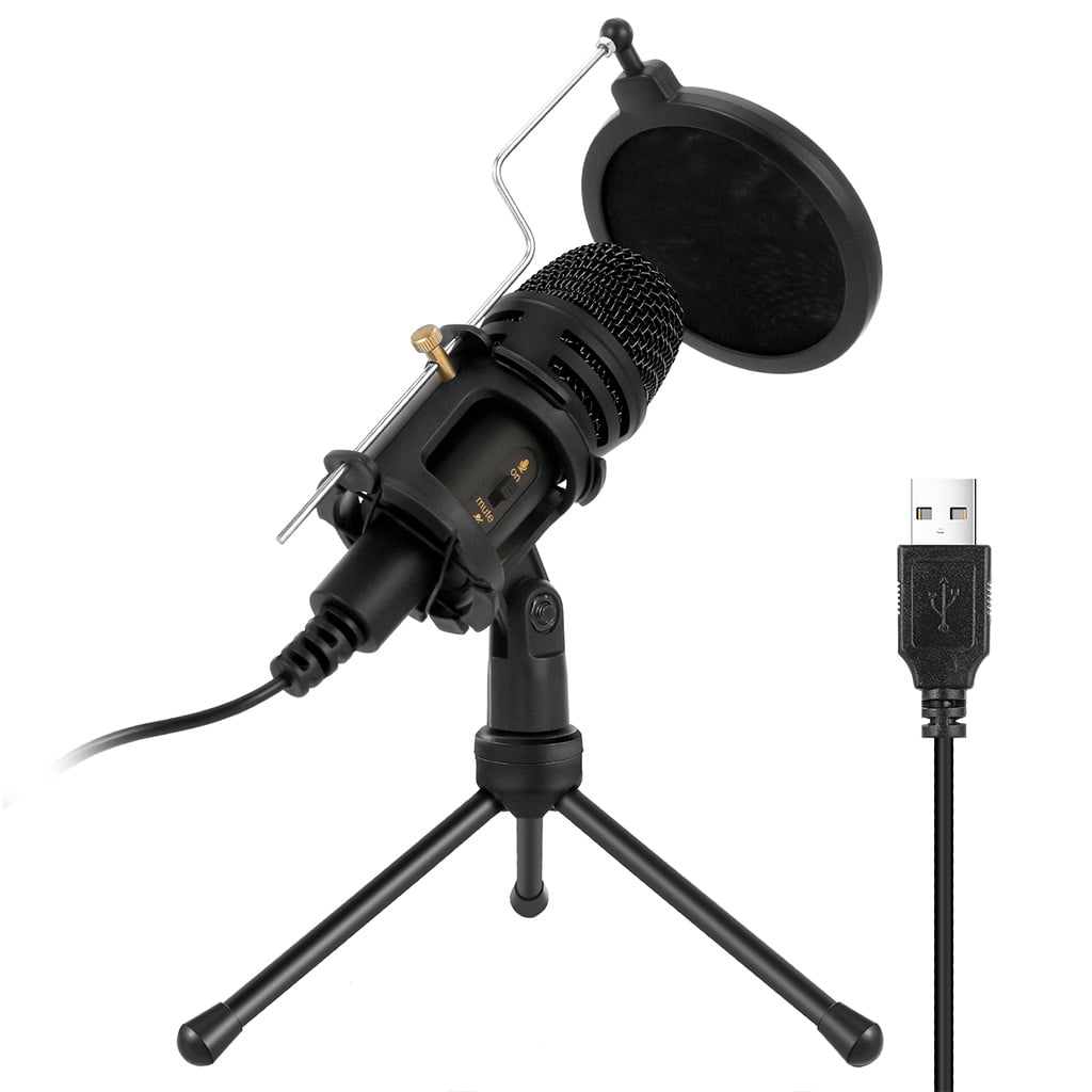Microphone with Tripod Stand for Birthday Recording and Streaming Conference Professional Recording Kits Gaming Mic