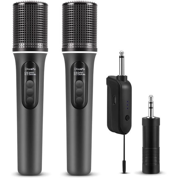 Microphones, 5-level Volume Adjustment, Handheld Dynamic Mic with Dynamic Ambient Lighting,Ultra- Rechargeable Receiver,40H Duration, 200ft Range,Karaoke Microphone for Singing