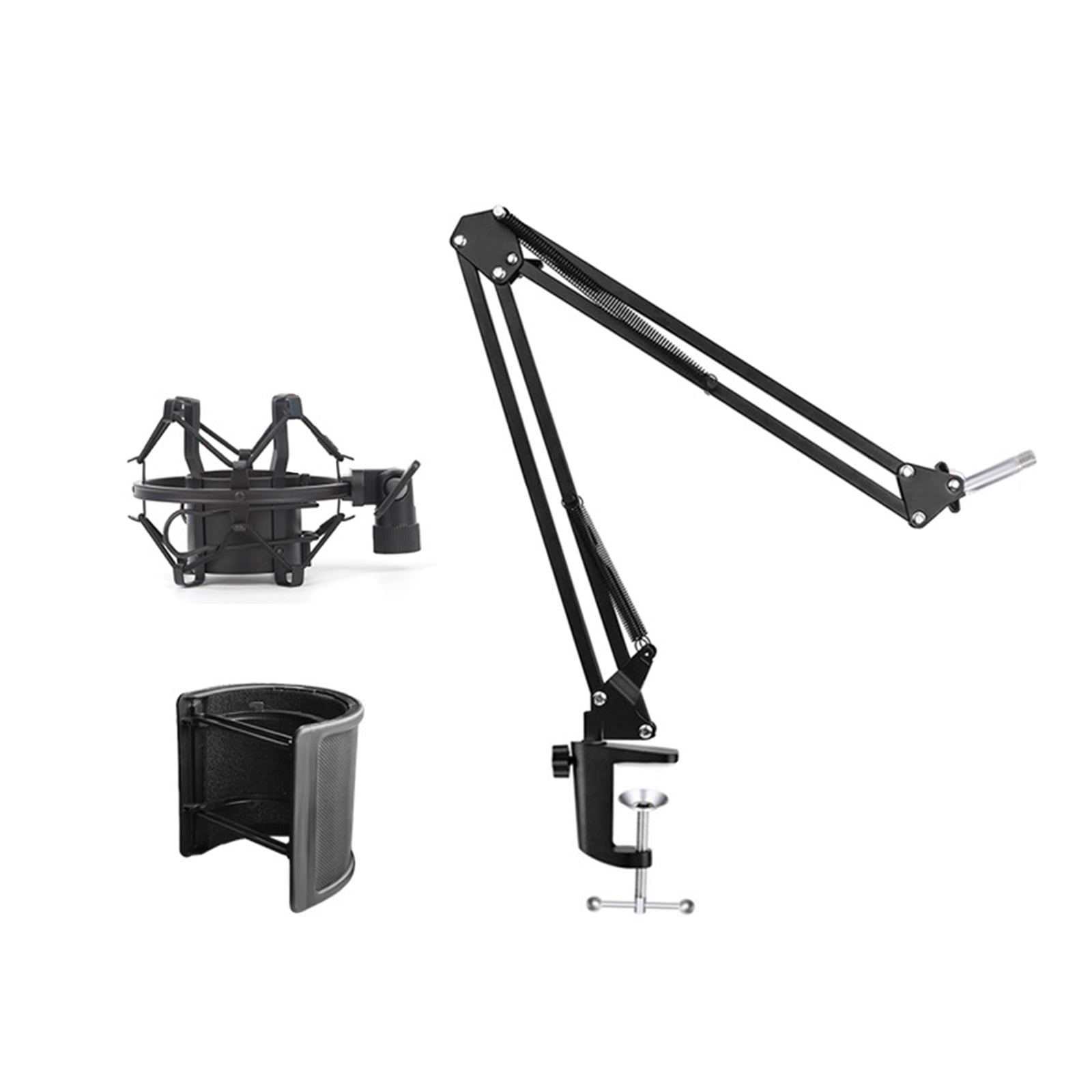 Microphones Desk Mount Stand with Adjustable Height and Angled for Musicians and Vloggers