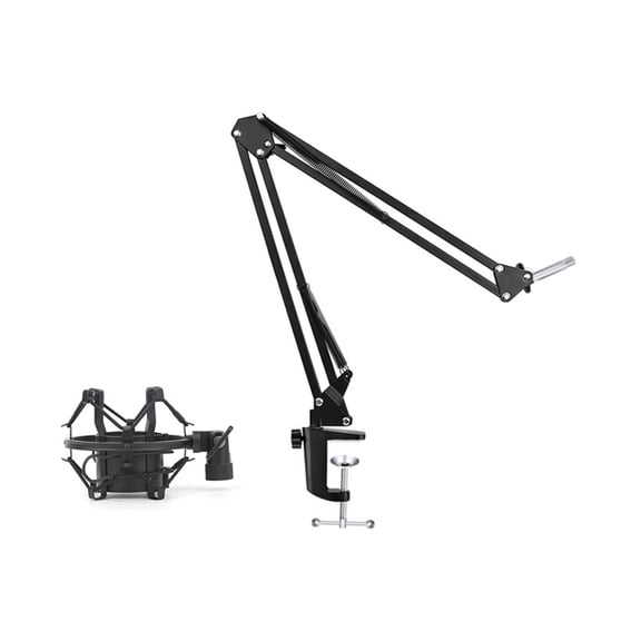 Microphones Desk Mount Stand with Adjustable Height and Angled for Musicians and Vloggers