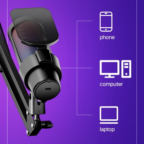 Microphones,Mode Pick- Quick Pick- Quick Mute Mic Kit Mode With Boom Play Usb Computer Mic Play Compatible With Quick Mute And Computer Mic Kit Knob With Boom Kit Mode Pick- Fapao Black