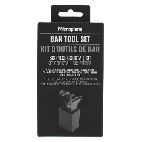 Microplane Bar Tools 6 Piece Cocktail Set, Matte Black