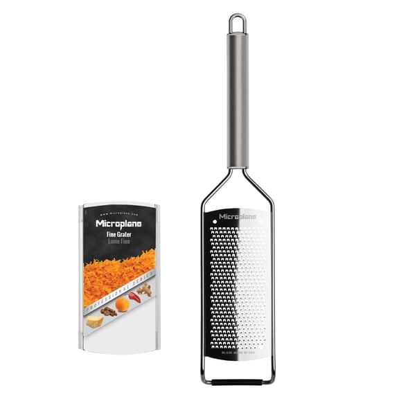 Microplane Fine Professional Paddle Grater Stainless Steel Blade for Citrus, Hard Cheese, Spices