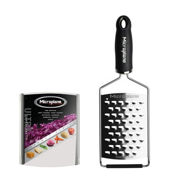 Microplane Gourmet Series Ultra Coarse Grater - Stainless Steel Durable Cheese & Vegetable Grater with Non-Slip Handle, Ergonomic Soft Touch, Wide Blade for Kitchen Professionals